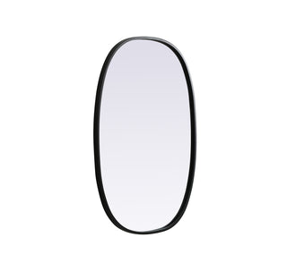 Metal Frame Oval Mirror 20x30 Inch in Black