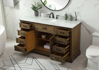 60 inch Single bathroom vanity in driftwood