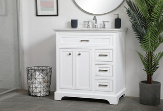 32 inch Single bathroom vanity in white