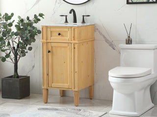 18 inch Single bathroom vanity in natural wood