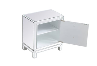 21 inch mirrored end table in white