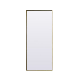 Metal Frame Rectangle Full Length Mirror 30x72 Inch in Brass