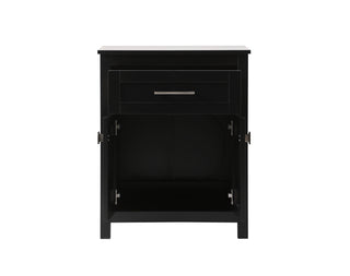 24 Inch Wide Bathroom Storage Freestanding Cabinet In Black