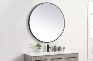 Pier 39 inch LED mirror with adjustable color temperature 3000K/4200K/6400K in black