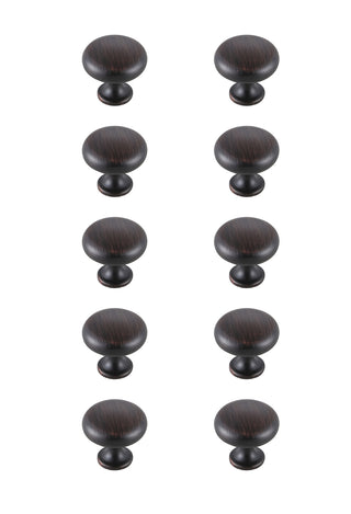Cadon 1.2" Diameter Oil-rubbed Bronze Mushroom Knob Multipack (Set of 10)