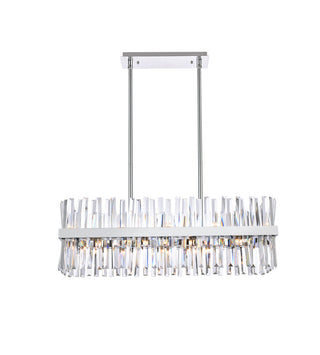 Serephina 36 inch crystal rectangle chandelier light in chrome