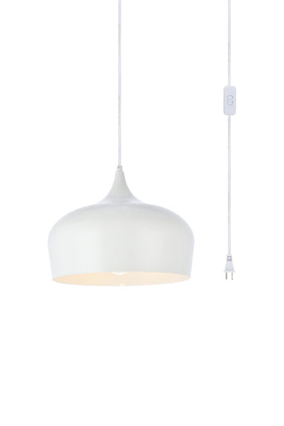 Nora 1 Light white plug-in pendant