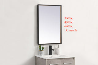 Pier 20x30 inch LED mirror with adjustable color temperature 3000K/4200K/6400K in black