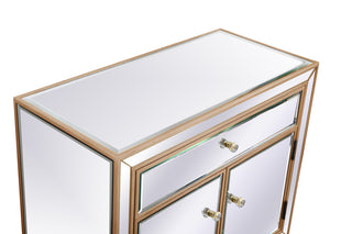 29 in. mirrored cabinet in antique gold