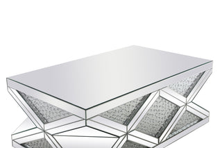 47.5 inch Rectangle Crystal Coffee Table Clear Royal Cut Crystal