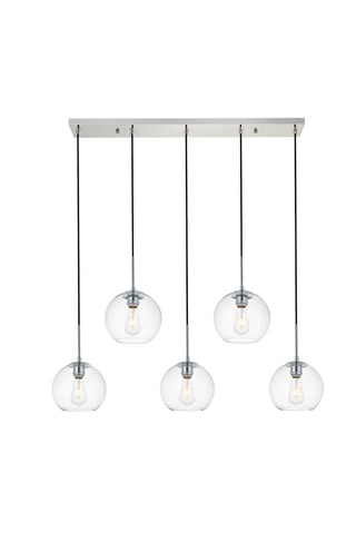 Baxter 5 Lights Chrome Pendant With Clear Glass