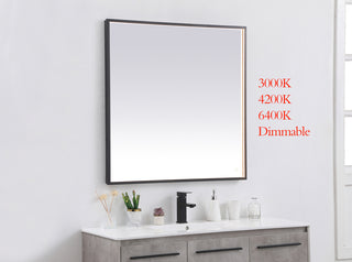 Pier 36x36 inch LED mirror with adjustable color temperature 3000K/4200K/6400K in black