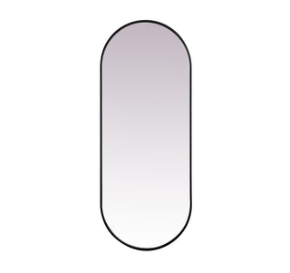 Metal Frame Oval Mirror 24x60 Inch in Black