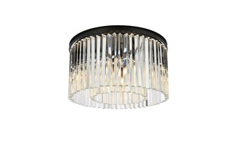 Sydney 8 light Matte Black Flush Mount Clear Royal Cut Crystal