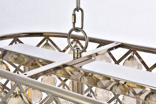 Madison 7 light polished Nickel Chandelier Golden Teak (Smoky) Royal Cut Crystal