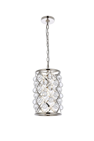 Madison 1 light polished Nickel Pendant Clear Royal Cut Crystal
