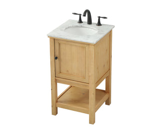 19 inch Single bathroom vanity in natural wood