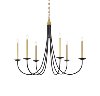 Cohen 42 inch pendant in black and brass