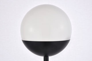 Eclipse 1 Light Black Floor Lamp With Frosted White Glass