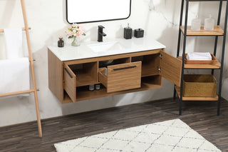 48 inch Single bathroom vanity in walnut brown