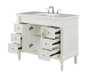 42 In. Single Bathroom Vanity Set In Antique White