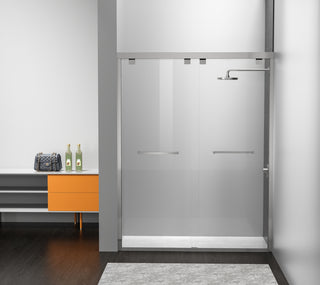 Semi-frameless shower door 60 x 76 Brushed Nickel