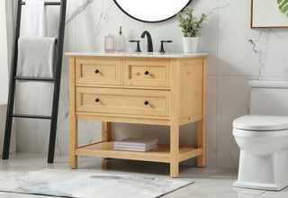 36 inch Single bathroom vanity in natural wood