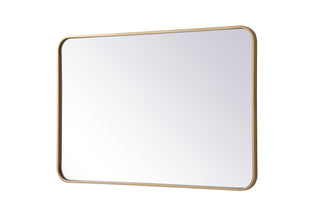 Soft corner metal rectangular mirror 24x36 inch in Brass