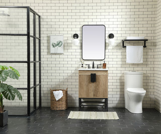 24 inch Single bathroom vanity in natural oak