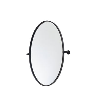 Oval pivot mirror 21x32 inch in black