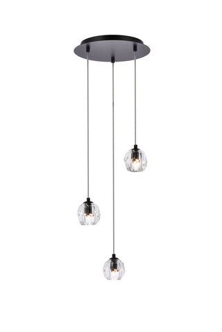 Eren 3 lights Black pendant