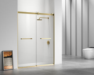 Semi-frameless shower door 60 x 76 Brushed Gold