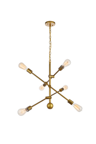 Axel 6 Lights Brass Pendant