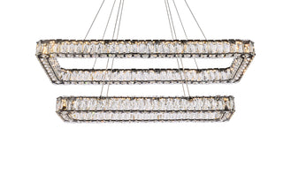 Monroe 42 inch LED double rectangle pendant in black