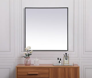 Metal Frame Square Mirror 30 inch in Black