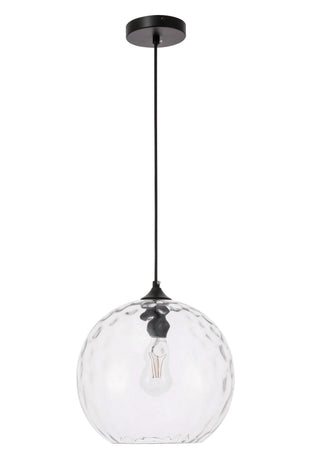 Gibson 1 light Black and Clear glass pendant