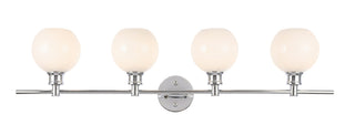 Collier 4 light Chrome and Frosted white glass Wall sconce