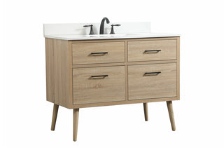 42 inch Single bathroom vanity in mango wood with backsplash