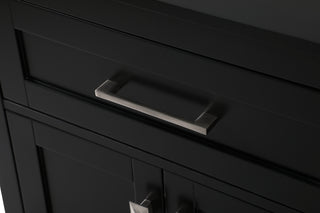 24 Inch Wide Bathroom Storage Freestanding Cabinet In Black
