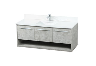 48 inch Single bathroom vanity in concrete grey with backsplash