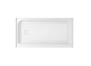 60x32 inch Single threshold shower tray left drain in glossy white