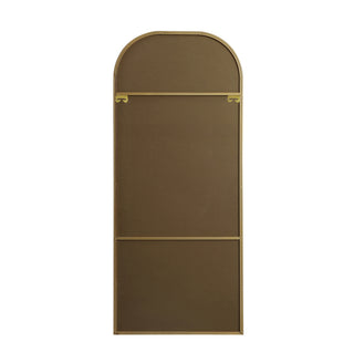 Metal Frame Arch Full Length Mirror 28x66 Inch in Brass