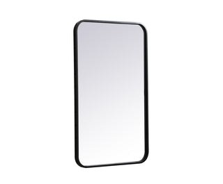 Soft corner metal rectangular mirror 18x30 inch in Black