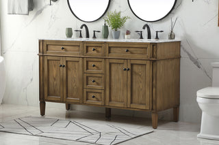 60 inch double bathroom vanity in driftwood