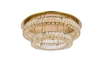 Monroe 30 inch LED double flush mount in gold