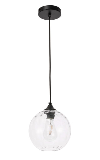 Cashel 1 light Black and Clear glass pendant