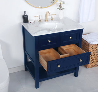 30 inch Single bathroom vanity in Blue