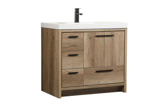 36 inch Single bathroom vanity in natural oak