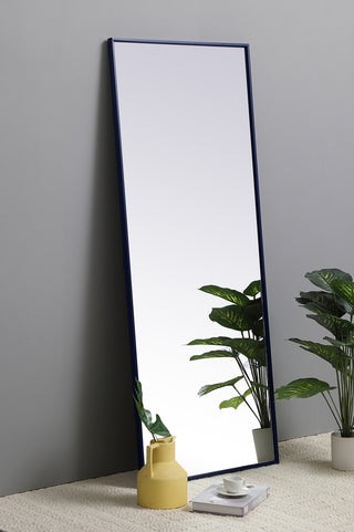 Metal frame rectangle mirror 24 inch x 60 inch in Blue