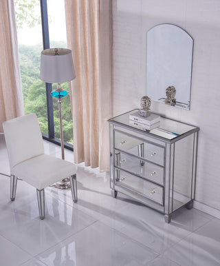3 Drawer Bedside Cabinet 33 in.x 18 in.x 32 in. in silver paint